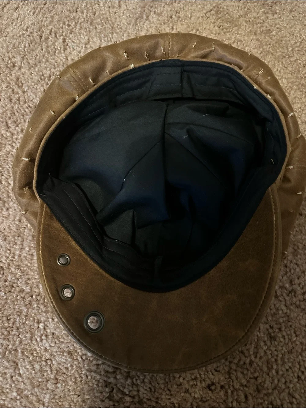 Brown Studded Newsboy Cap